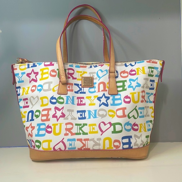 NWOT, Auth Dooney & Bourke large Bag/satchel, rainbow zipper, collectible - Picture 1 of 15